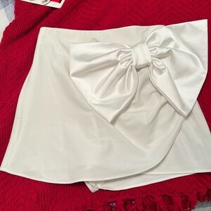 White Zara bow skort